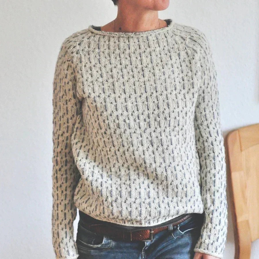 Jozette | Gemütlicher Strukturierter Pullover mit U-Boot-Ausschnitt