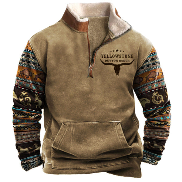Dutton – Gefütterter Fleecepullover mit Musterärmeln