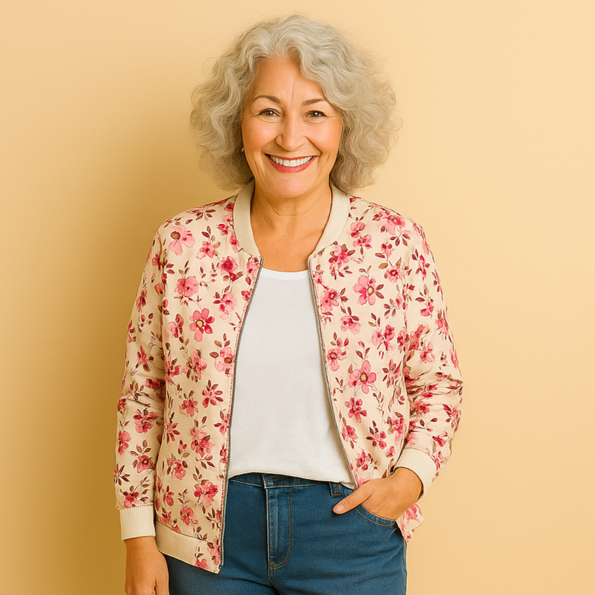 Hazel | Bomberjacke mit trendigem Blumenprint