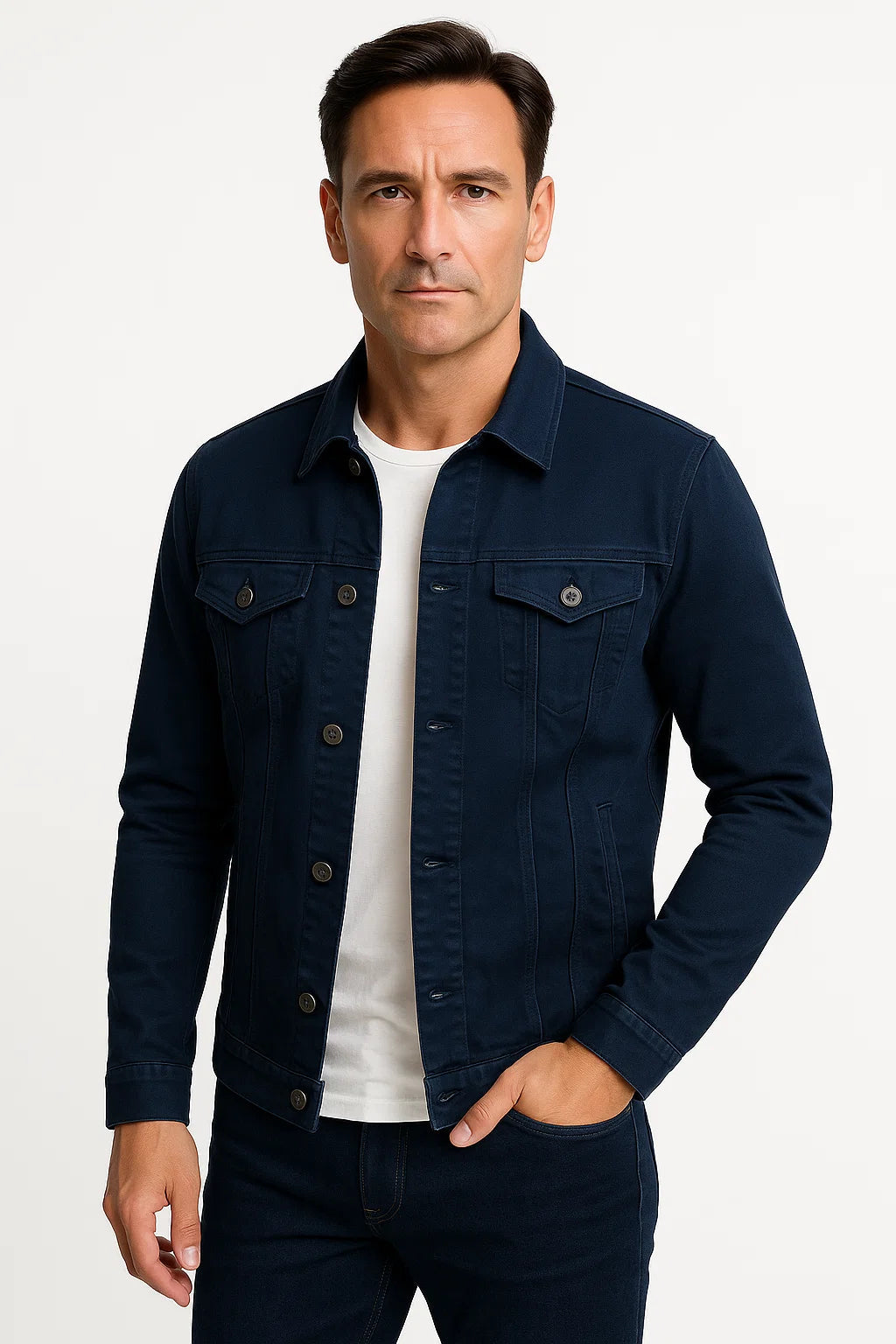 Herren Freizeitjacke Baumwollmischung Smart-Casual Bequeme Passform