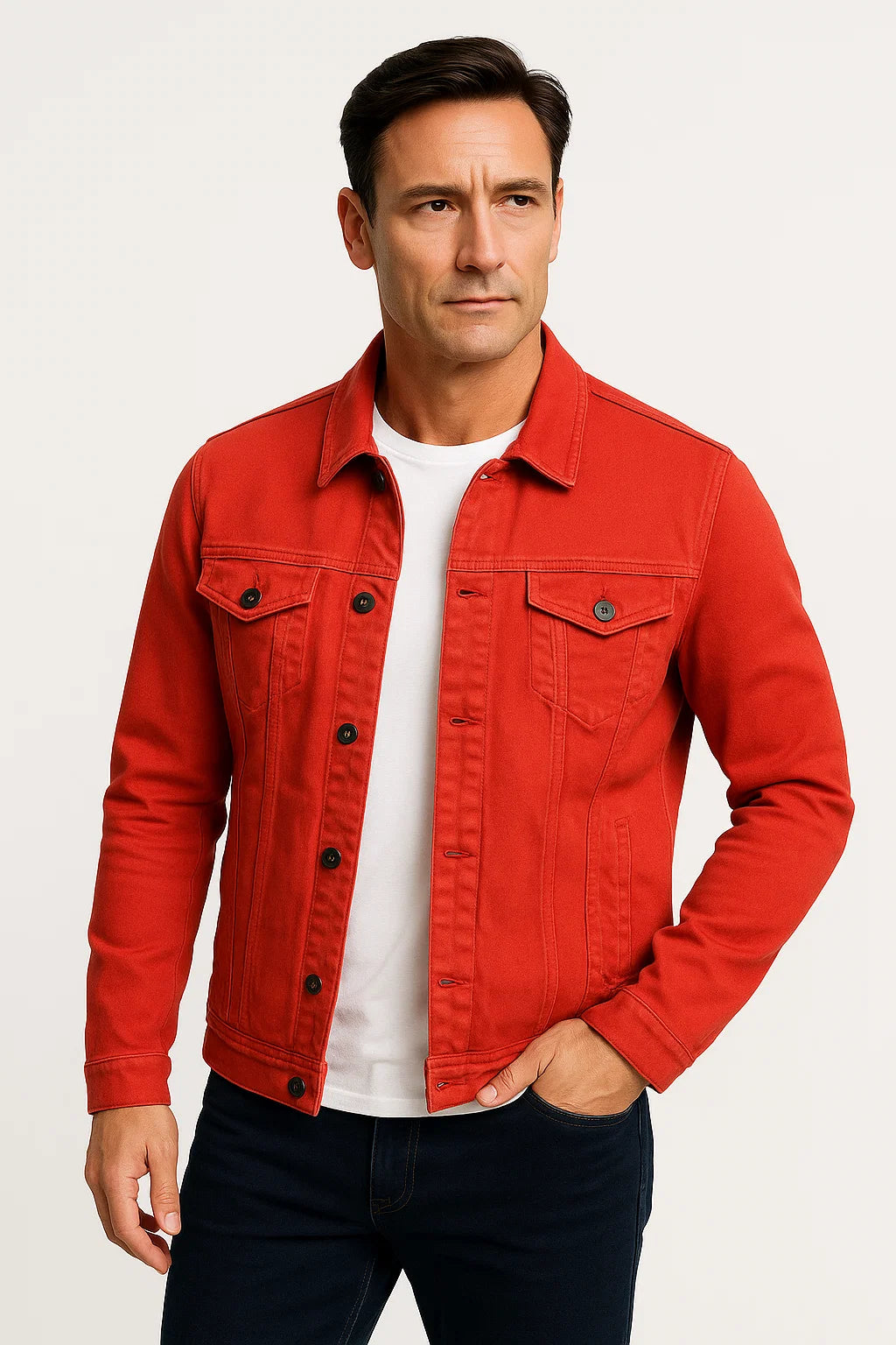 Herren Freizeitjacke Baumwollmischung Smart-Casual Bequeme Passform