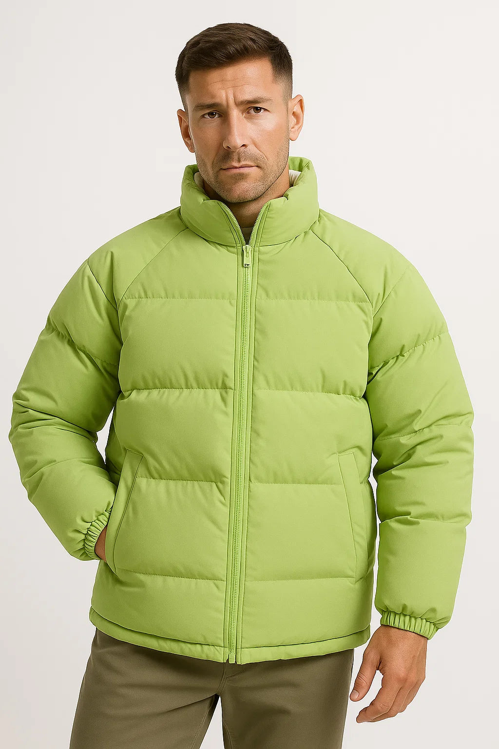 Herren Pufferjacke aus Polyester, isoliert, lässige Winterbekleidung