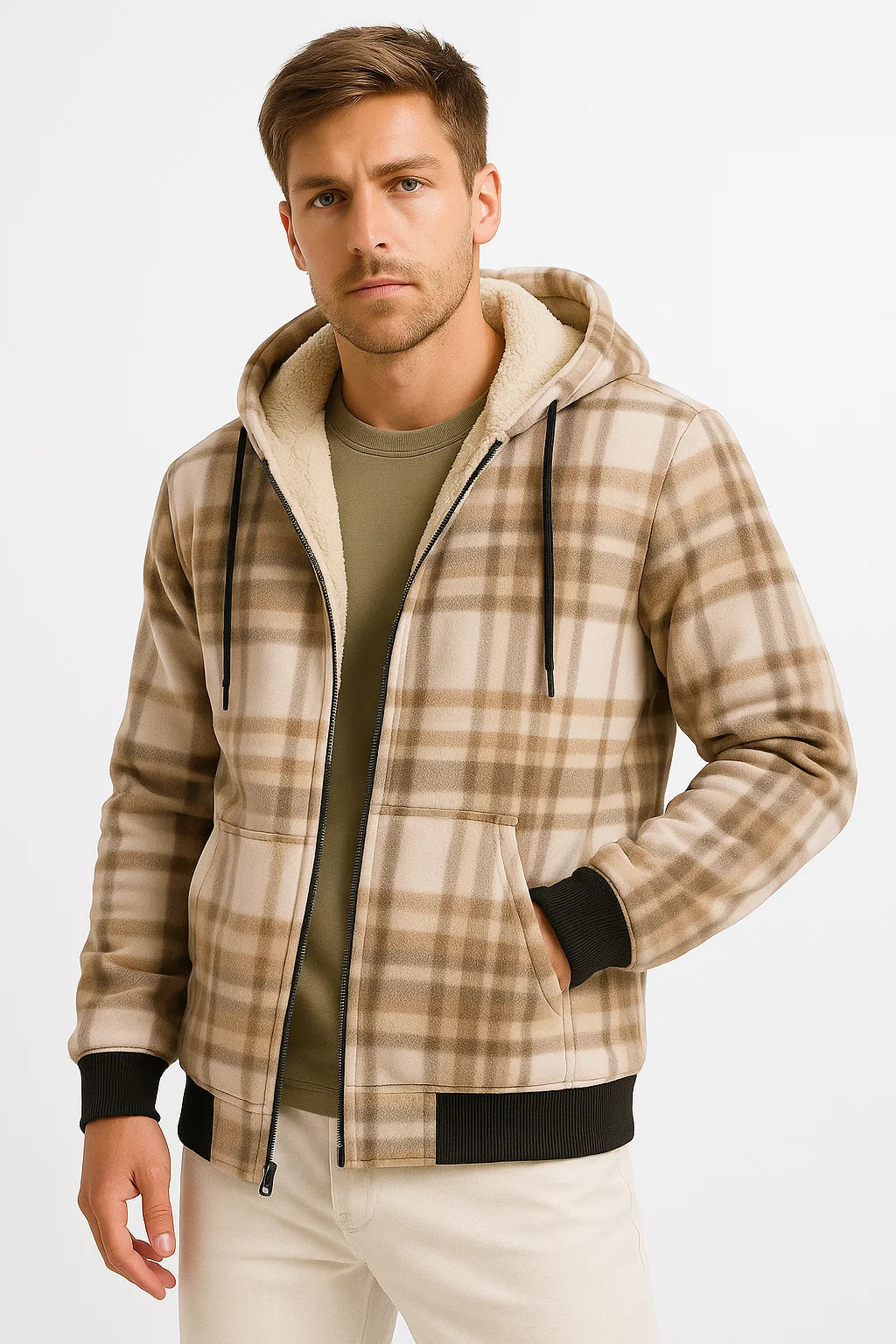 Herren Winterjacke Schwarz Fleece Futter Warme Isolierung Lässig Herren