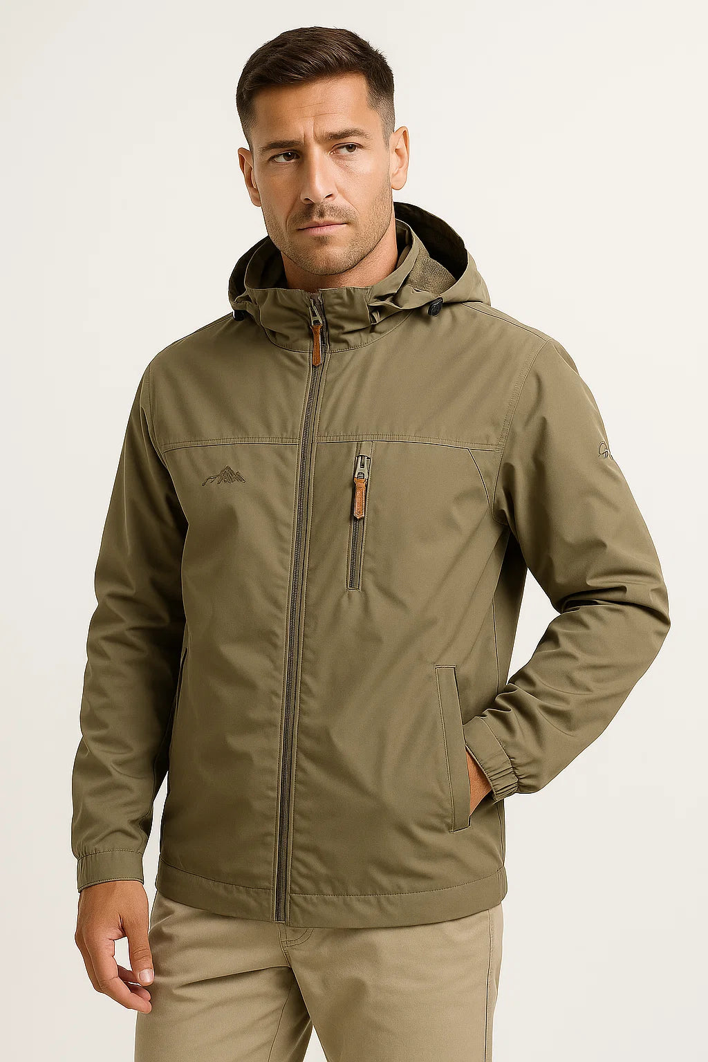 Herren Pufferjacke Isoliert Wasserabweisend Nylon-Polyester mit Kapuze