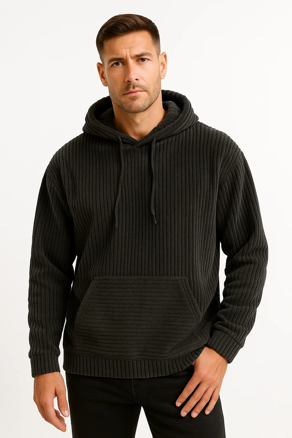 Herren Corduroy Hoodie – Lässig, Bequem und Entspannt geschnitten
