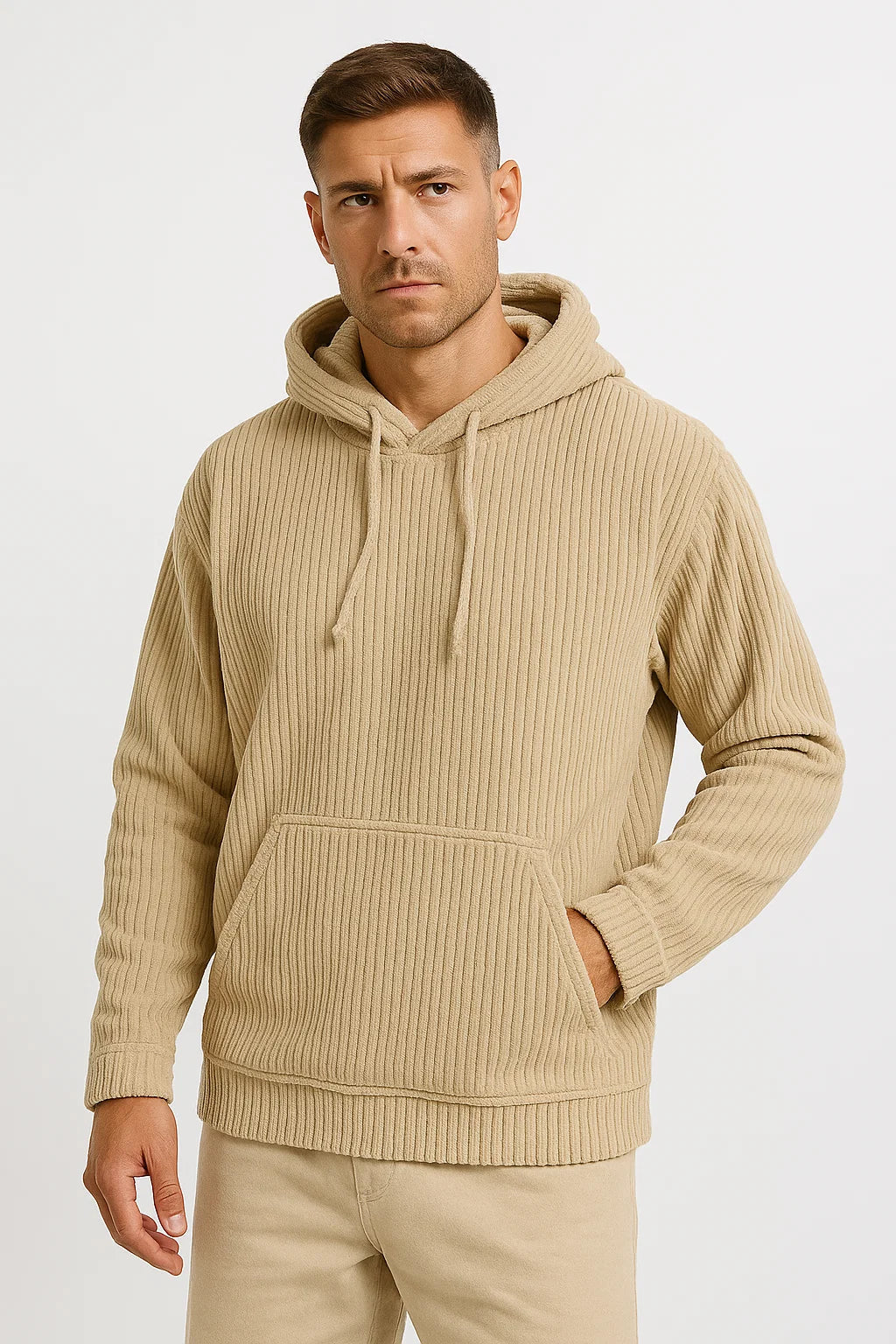 Herren Corduroy Hoodie – Lässig, Bequem und Entspannt geschnitten