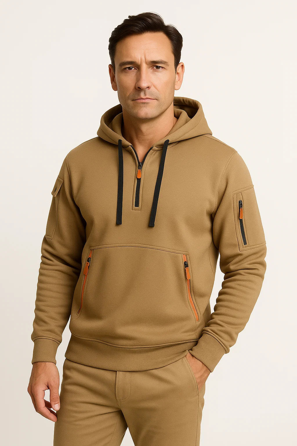 Herren Baumwoll-Hoodie im modernen Schnitt mit praktischen Taschen – Lässig und vielseitig