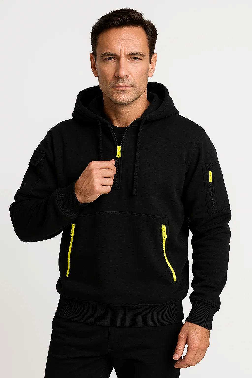 Herren Baumwoll-Hoodie im modernen Schnitt mit praktischen Taschen – Lässig und vielseitig
