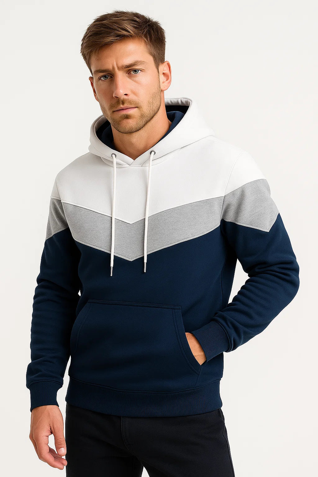 Mehrfarbiger Herren Hoodie aus Baumwolle – Lässig und Bequem für Schichten