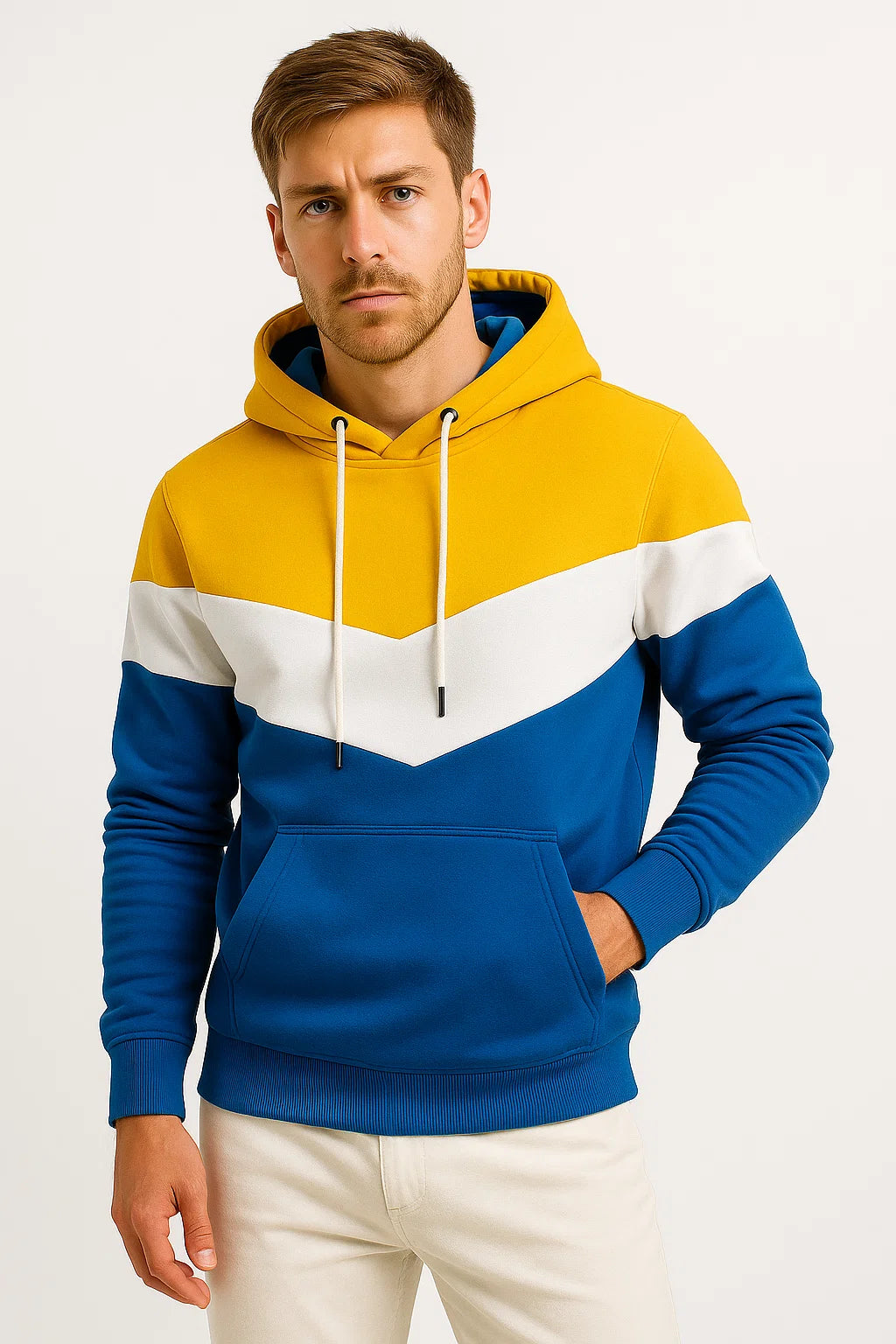 Mehrfarbiger Herren Hoodie aus Baumwolle – Lässig und Bequem für Schichten