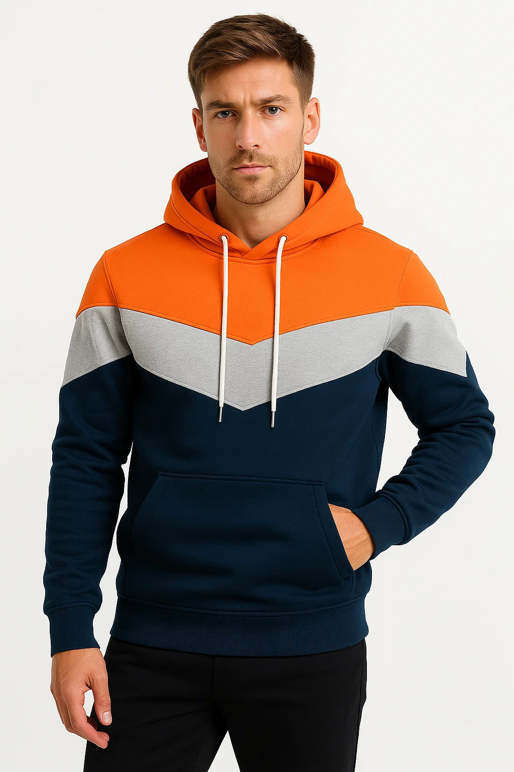 Mehrfarbiger Herren Hoodie aus Baumwolle – Lässig und Bequem für Schichten