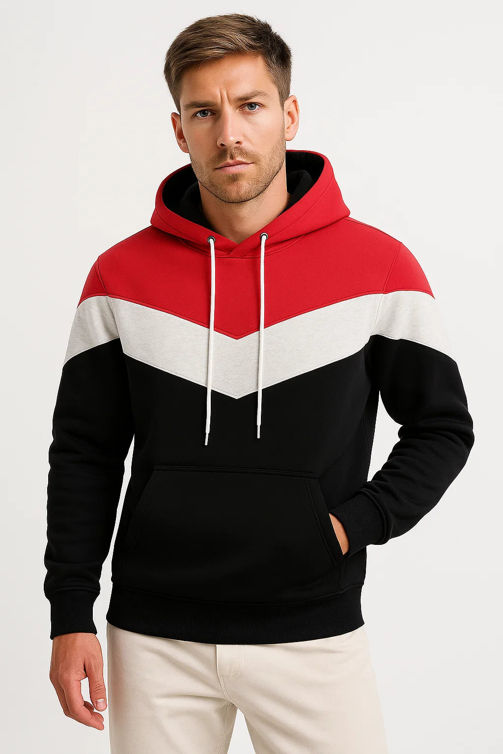 Mehrfarbiger Herren Hoodie aus Baumwolle – Lässig und Bequem für Schichten