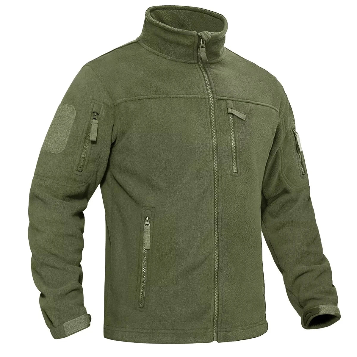 Herren Fleecejacke Winddicht Mit Vollem Reißverschluss Outdoor-Mantel mit Mehreren Taschen
