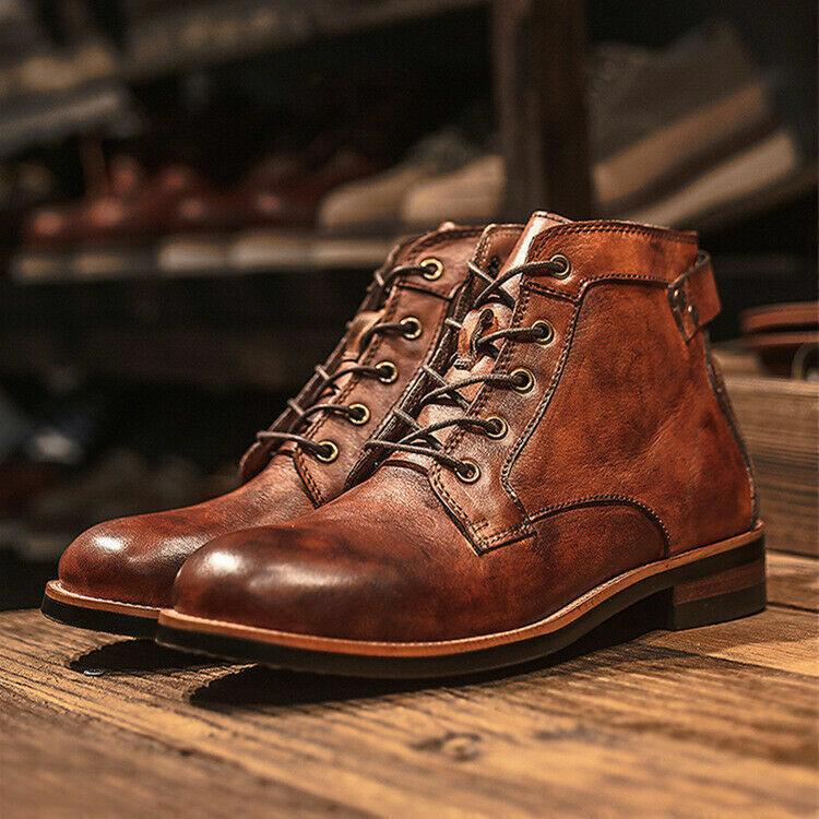 Schwarze Herren Leder Stiefeletten mit Schnürung – Komfortabel und Langlebig