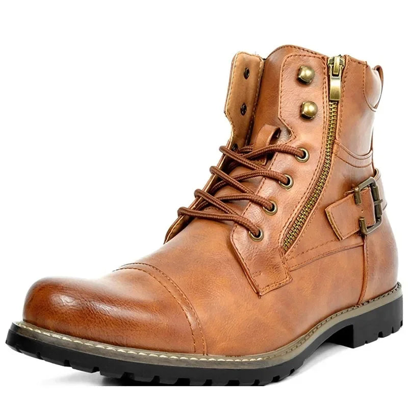 Herren Premium Lederstiefel mit Schnürung – Langlebiges Design