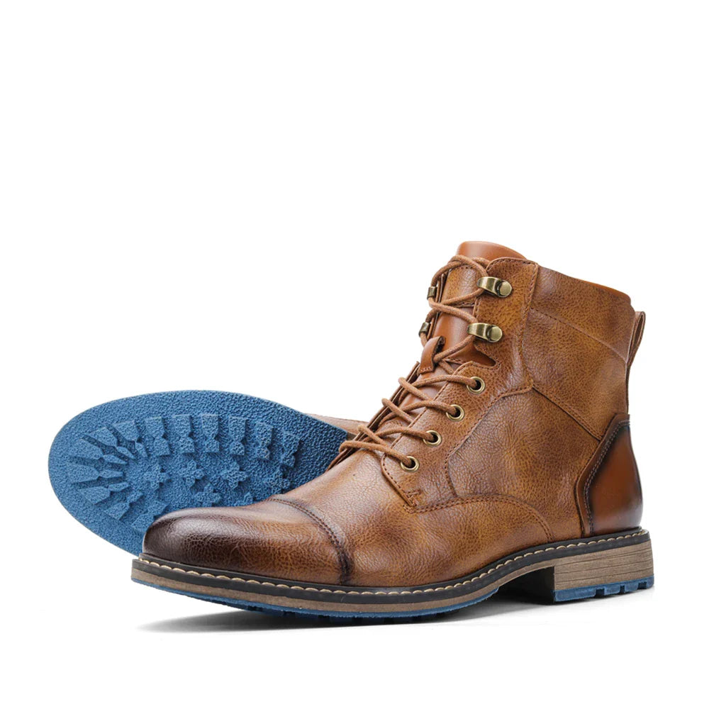 Herren Retro-Lederstiefel mit Bequemer Passform