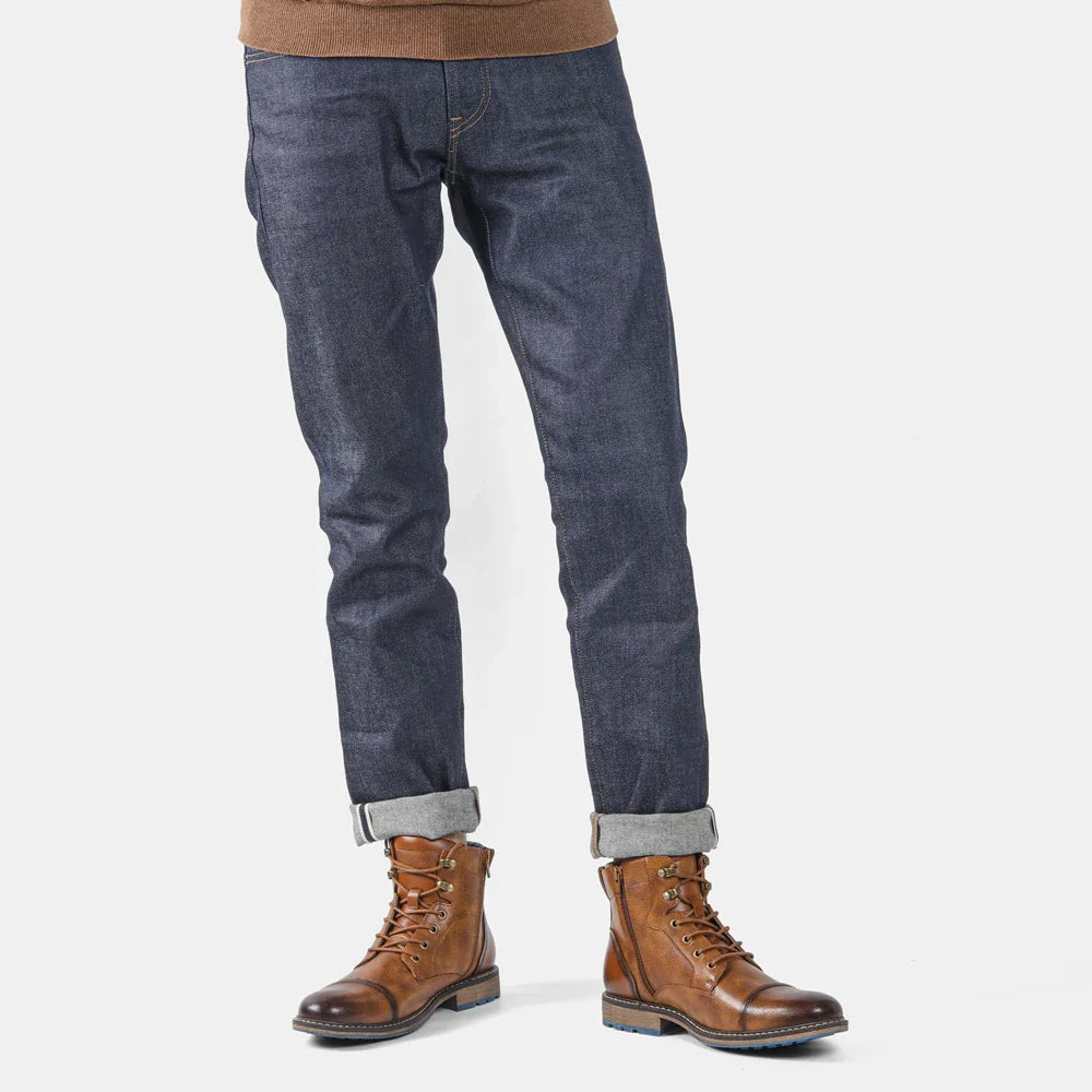 Herren Retro-Lederstiefel mit Bequemer Passform