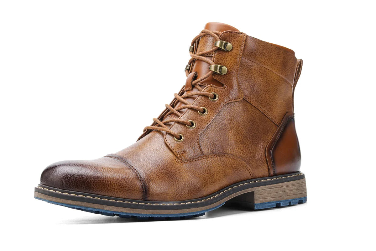 Herren Retro-Lederstiefel mit Bequemer Passform