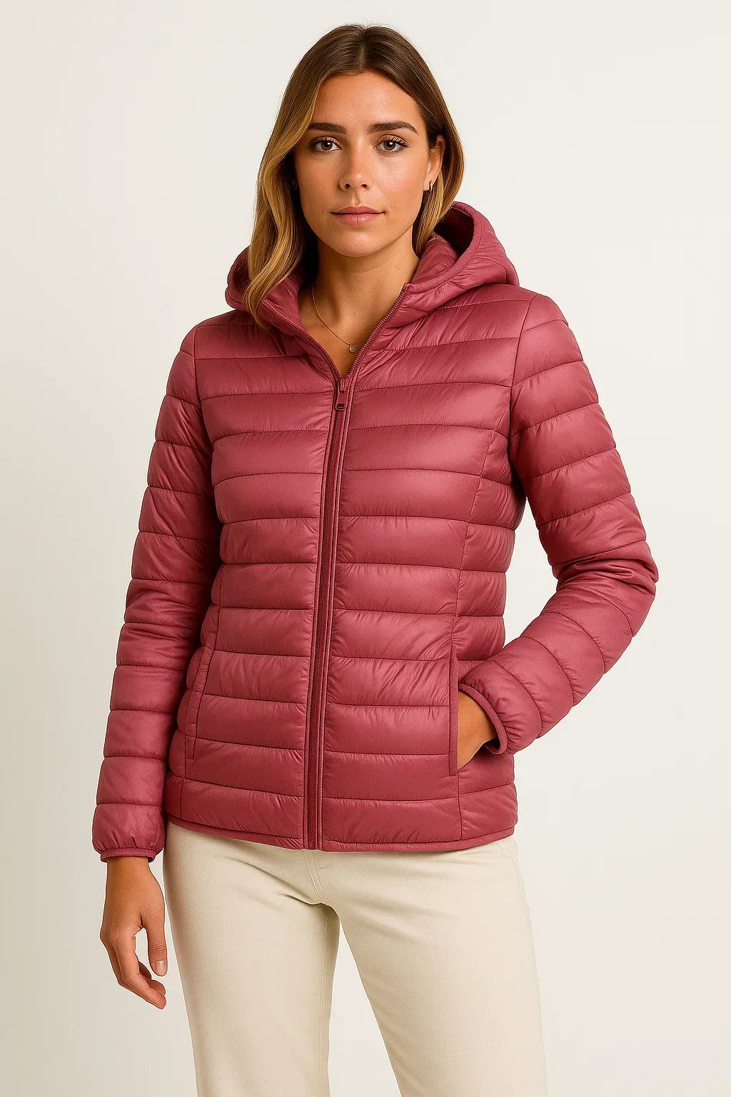 Damen Daunenjacke Schwarz Leichte Winterjacke mit Kapuze Packbare Freizeitgestaltung