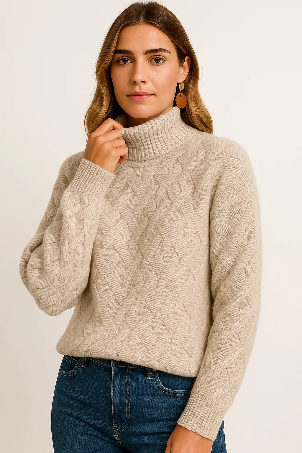 Damenpullover Weiß Cashmere Klassischer Rundhalsausschnitt Unvergleichliche Weichheit Elegantes Design