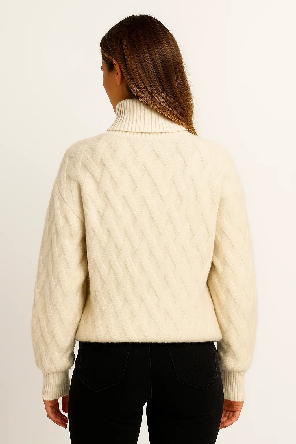 Damenpullover Weiß Cashmere Klassischer Rundhalsausschnitt Unvergleichliche Weichheit Elegantes Design