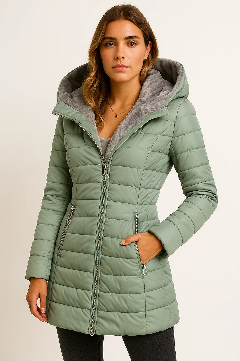 Damen Herbstjacke Beige Leichtes Material Relaxed Fit