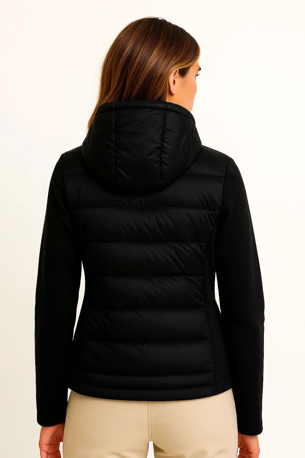 Damen Wintermantel Leichte Daunenjacke Grau mit Kapuze