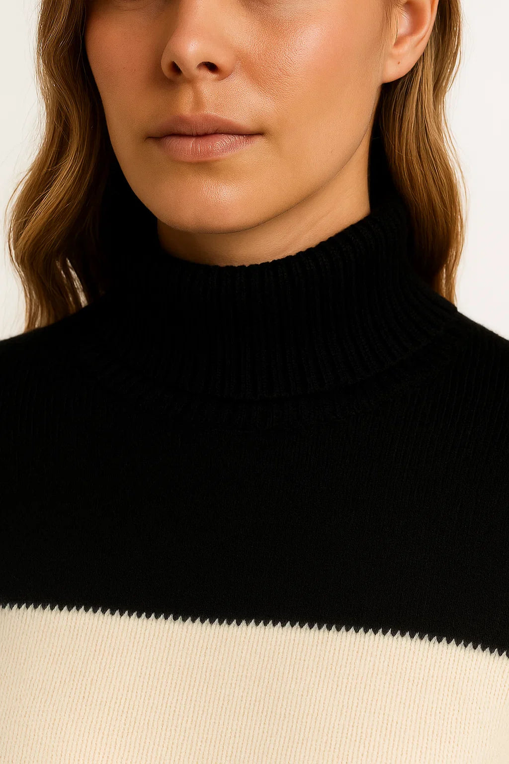 Damenpullover Farbblock Weich Leicht Lässig Vielseitig Stil