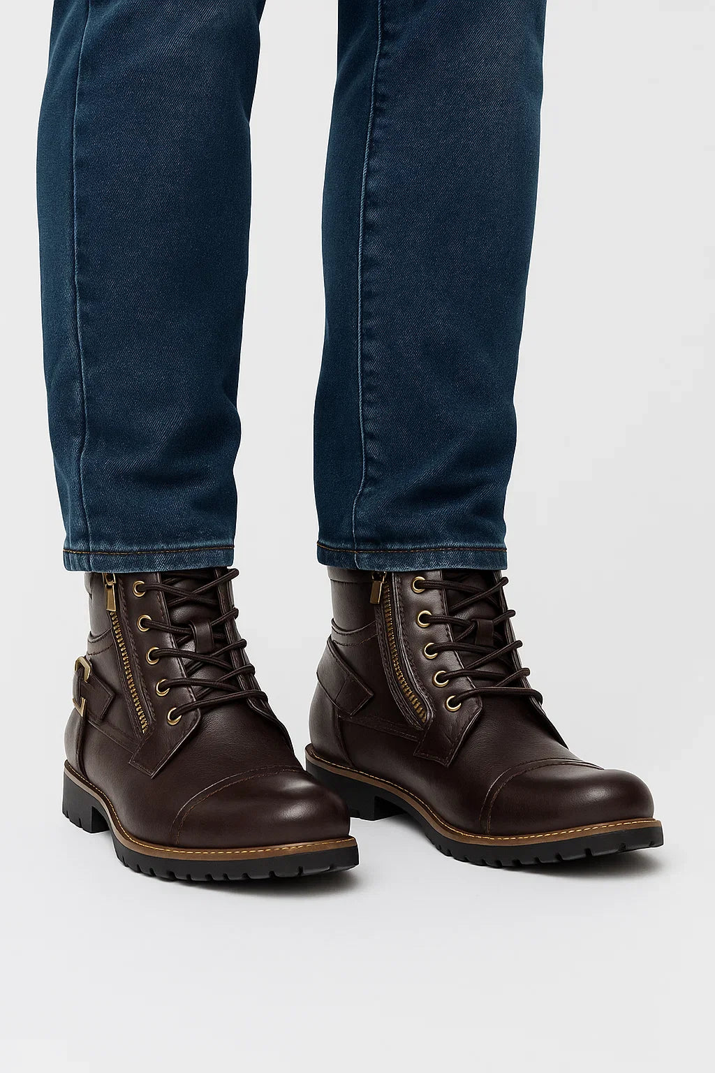 Herren Premium Lederstiefel mit Schnürung – Langlebiges Design