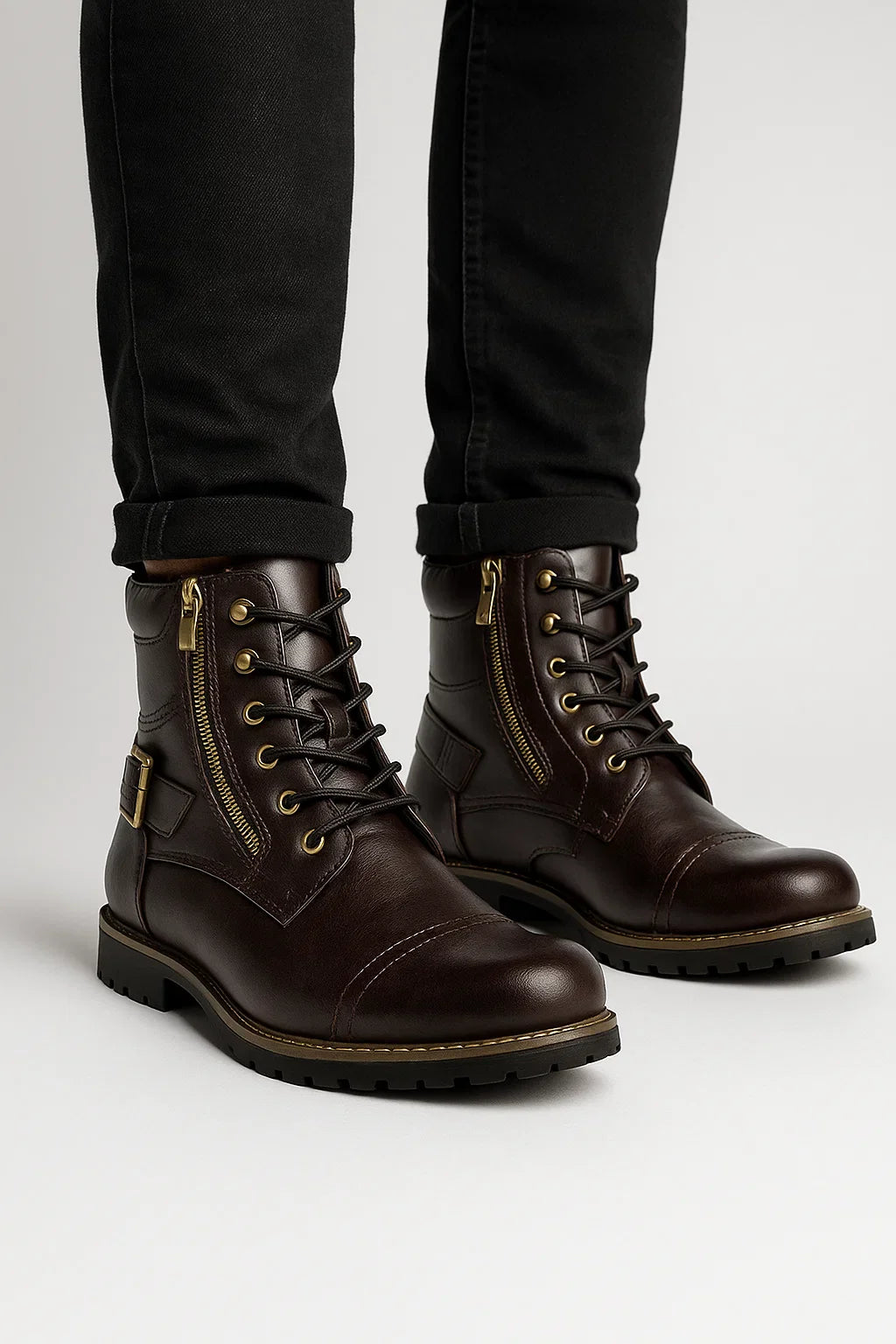 Herren Premium Lederstiefel mit Schnürung – Langlebiges Design