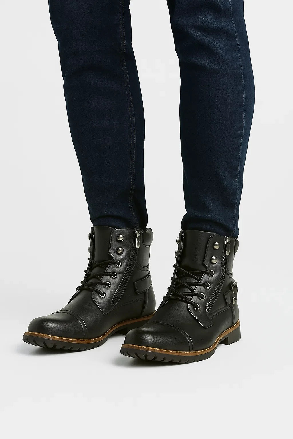 Herren Premium Lederstiefel mit Schnürung – Langlebiges Design