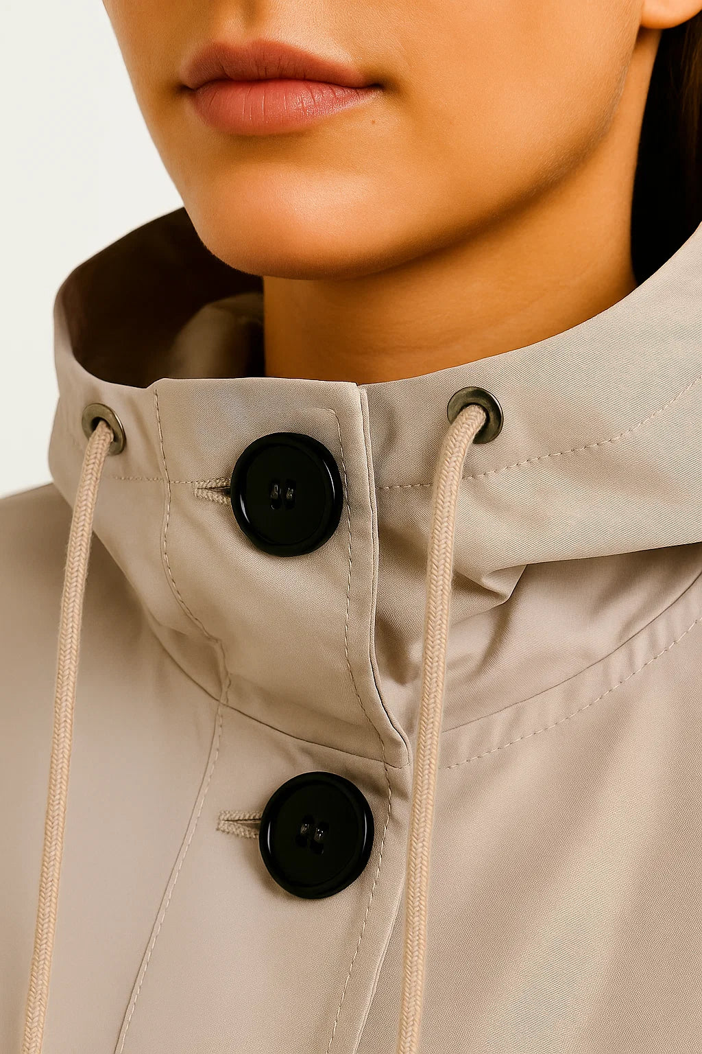 Damen Regenjacke Wasserdicht Synthetisch Leicht Atmungsaktiv Verstellbare Kapuze