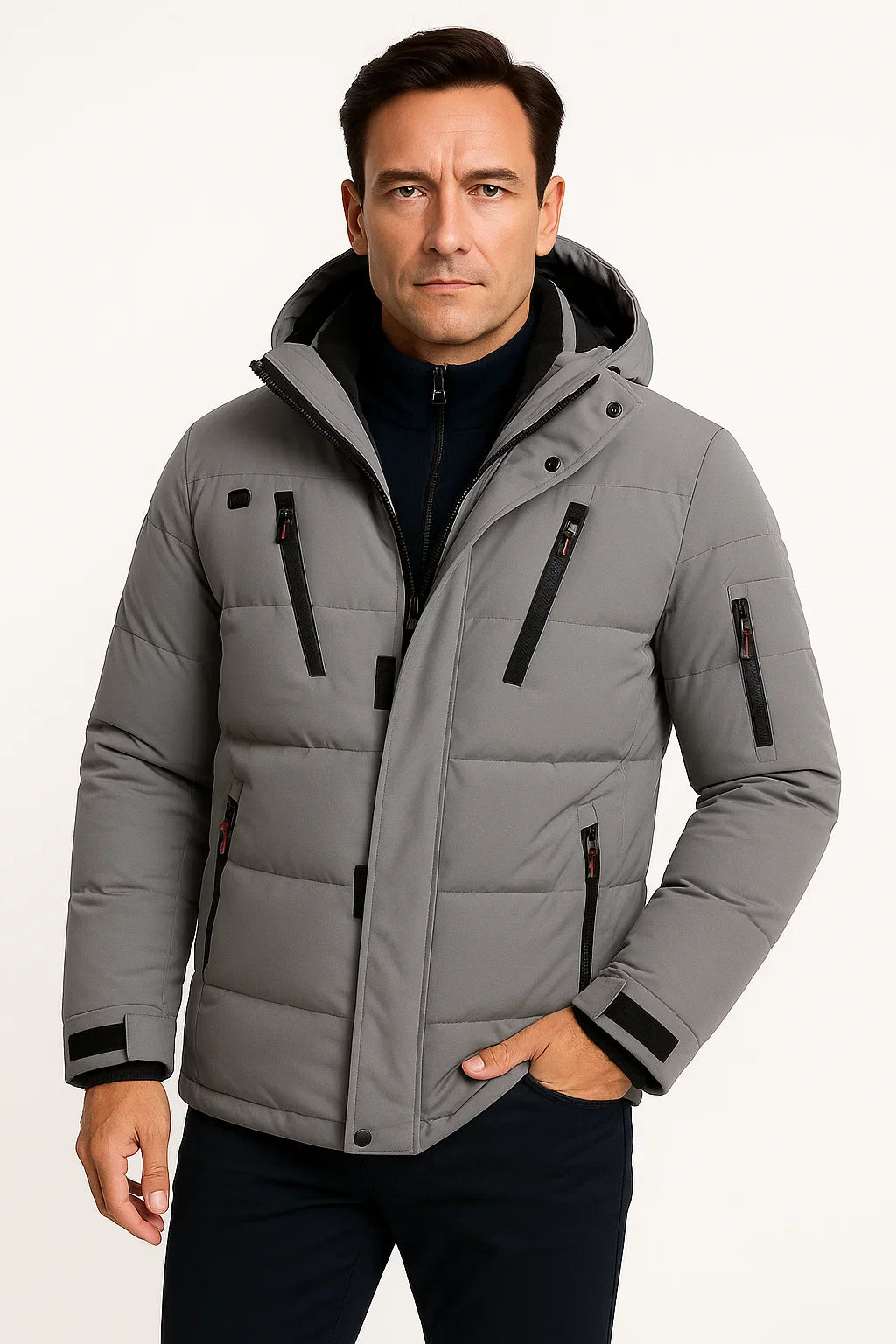 Herren Wasserdichte Winterjacke Hochwertiges Material Isolierte Pufferjacke