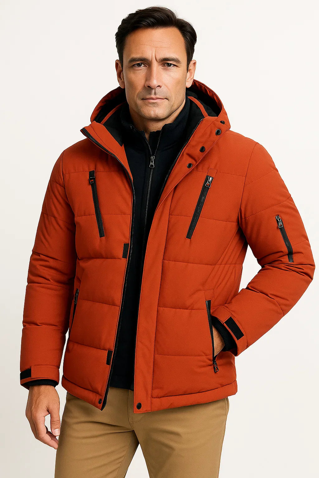 Herren Wasserdichte Winterjacke Hochwertiges Material Isolierte Pufferjacke