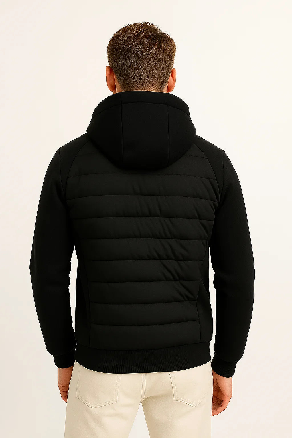 Herren Pufferjacke Daunen Kapuze Leichtgewicht Gestepptes Design