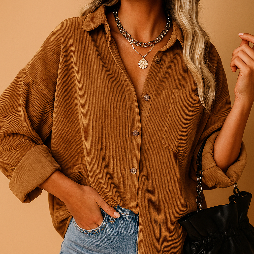 Corduroy gestrickte Jacke für Damen | Annelies