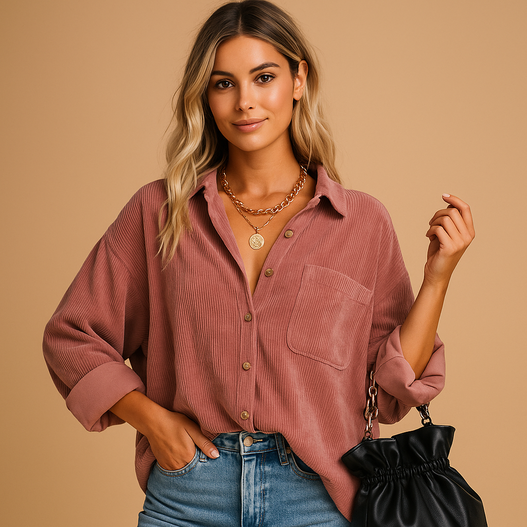 Corduroy gestrickte Jacke für Damen | Nynke
