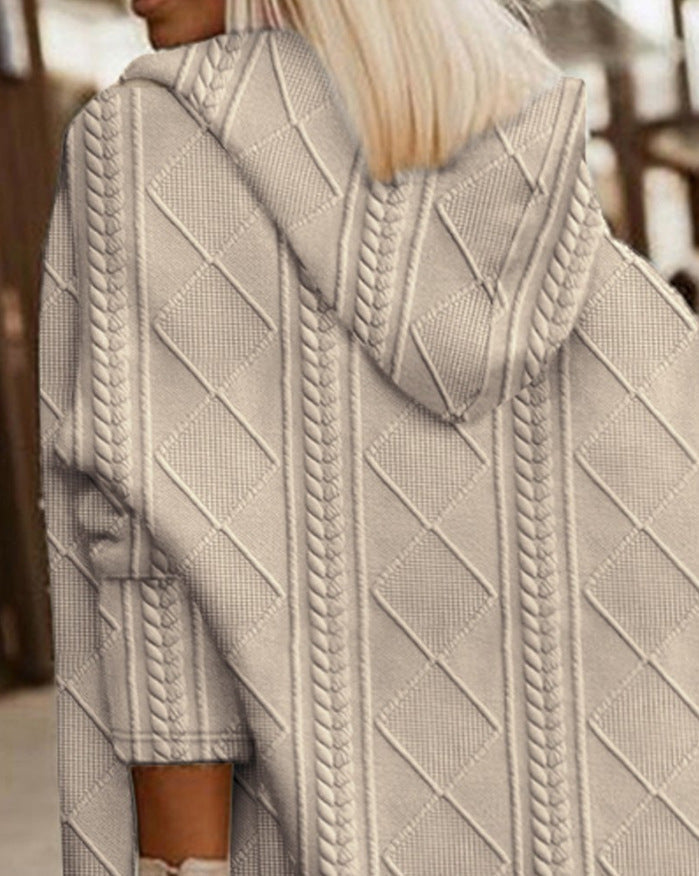 Monalisa – Lange Strickjacke mit Kapuze
