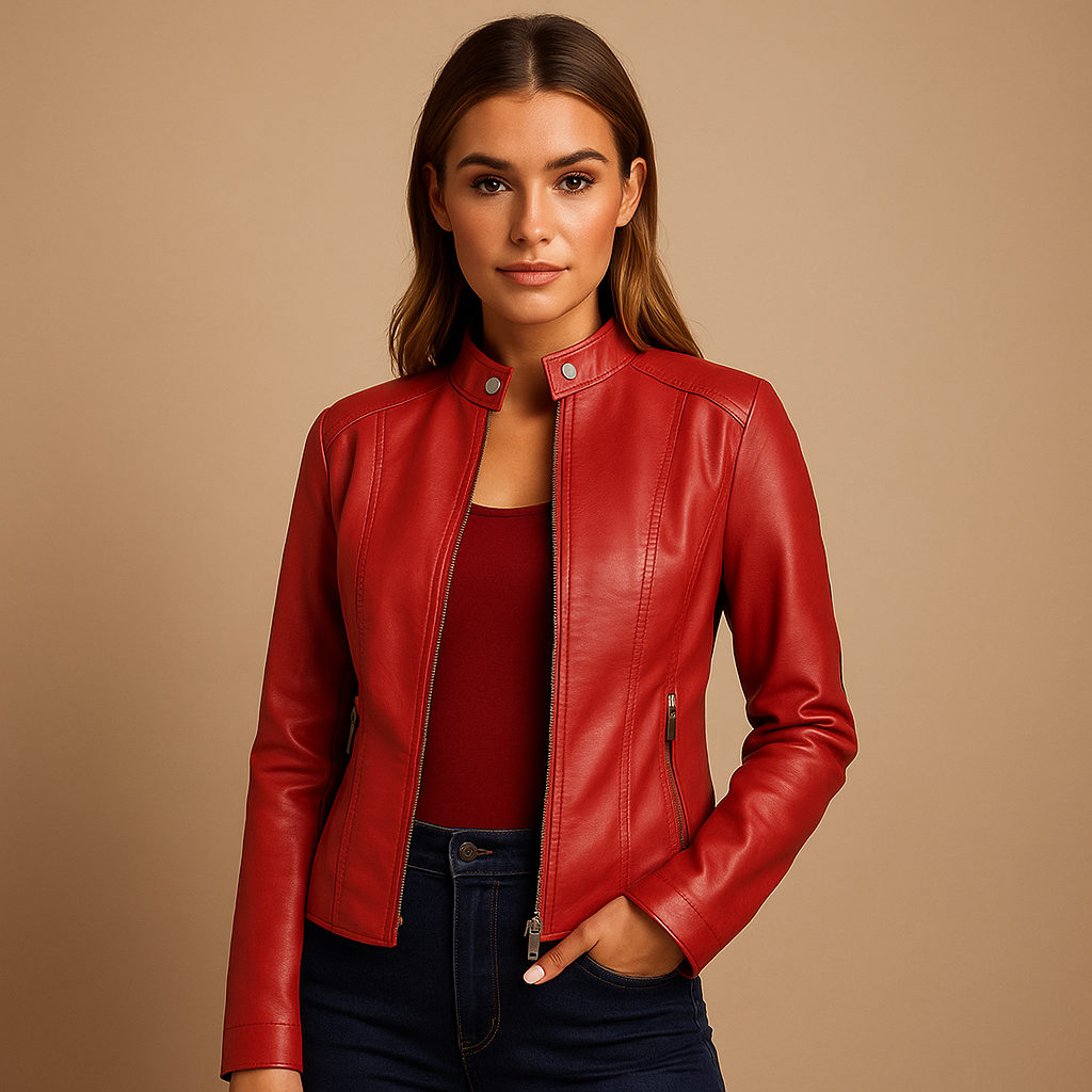 Faux Leder Bikerjacke für Damen | Mila
