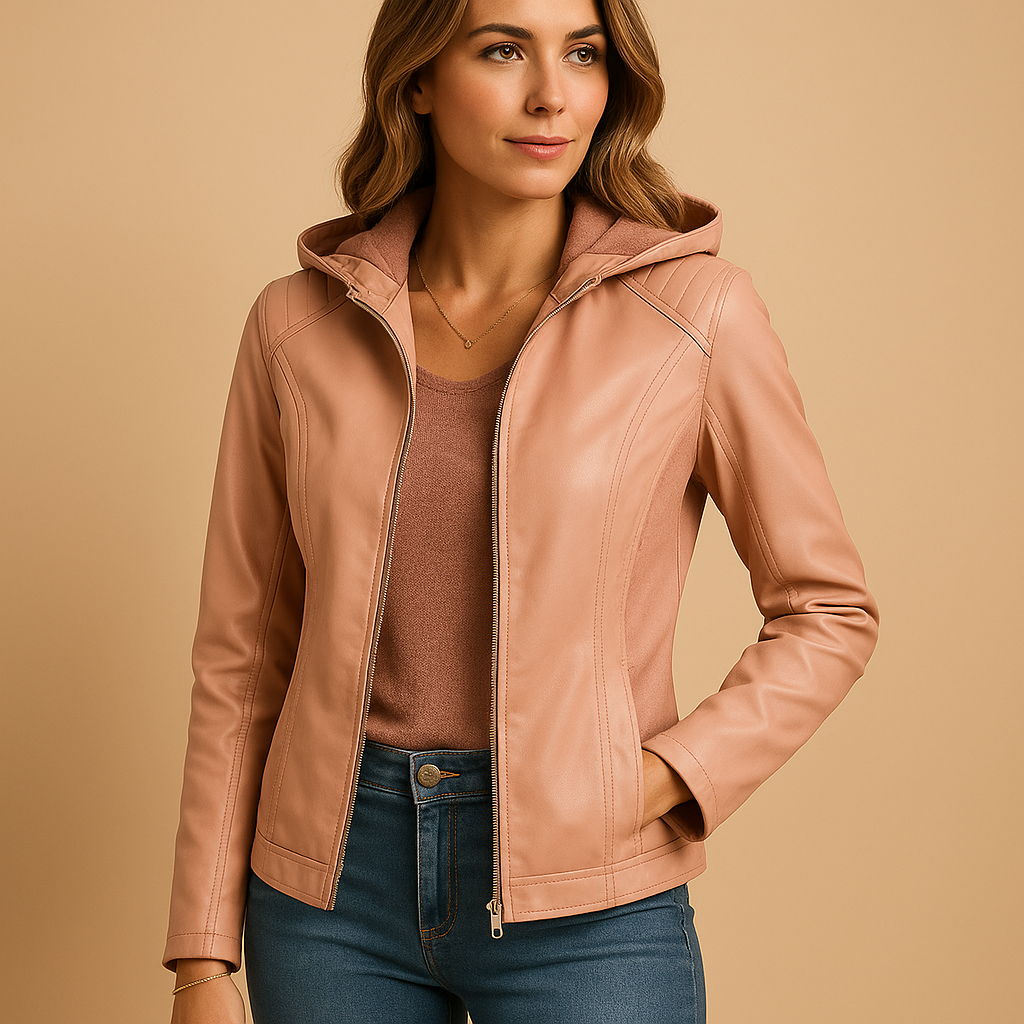 Faux-Lederjacke mit Kapuze für Damen | Jasmijn