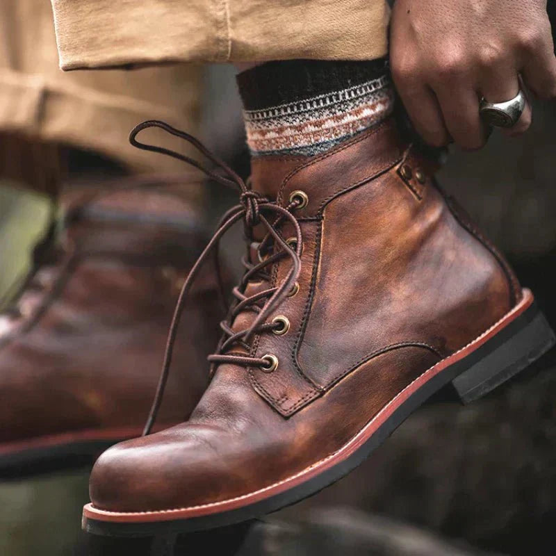 Herren Vintage Schnürstiefel im klassischen, robusten Stil