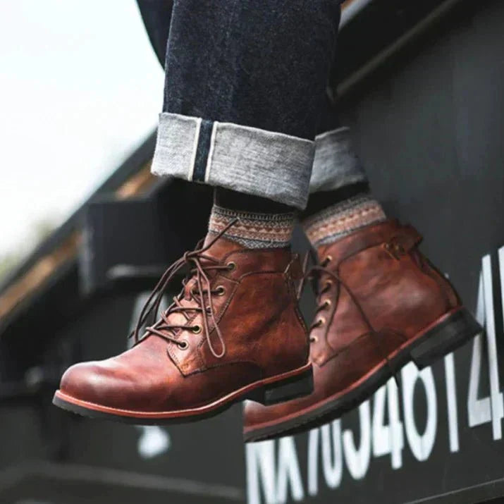 Herren Vintage Schnürstiefel im klassischen, robusten Stil