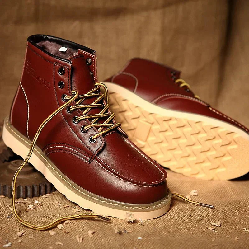 Herren Schnür-Stiefel mit Moc Toe, robuster Sohle und lässigem Streetstyle