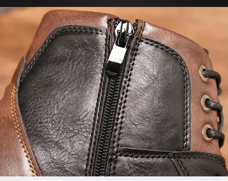 Herren Schnürstiefeletten mit seitlichem Reißverschluss und strapazierfähiger Sohle
