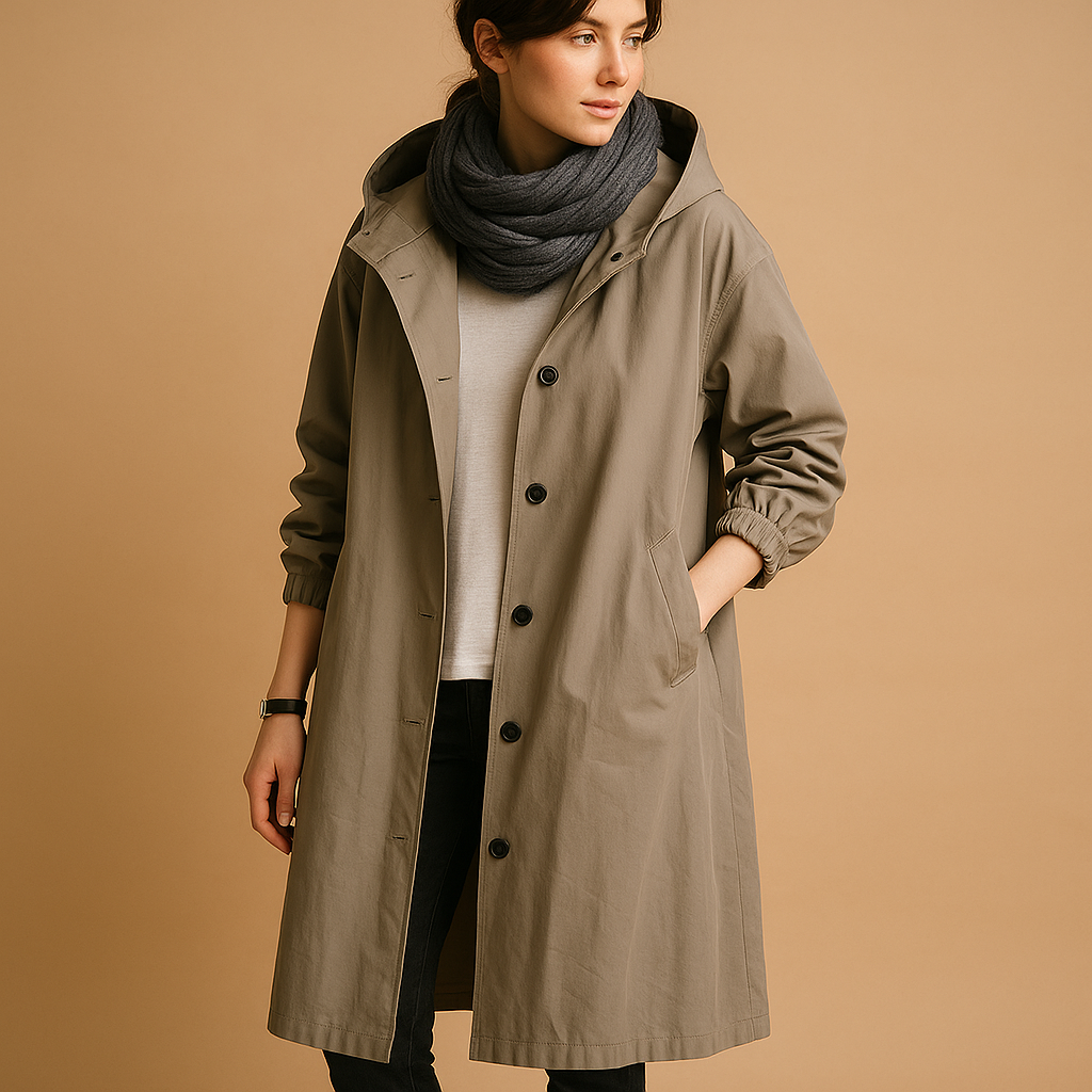 Lange wasserdichte Regenjacke für Damen | Liora
