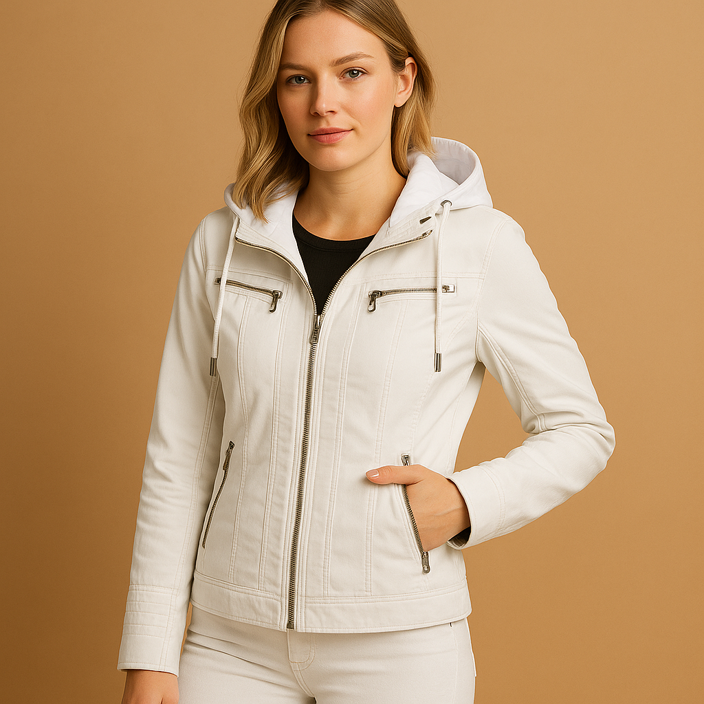 Lederjacke mit Kapuze für Damen | Anouk