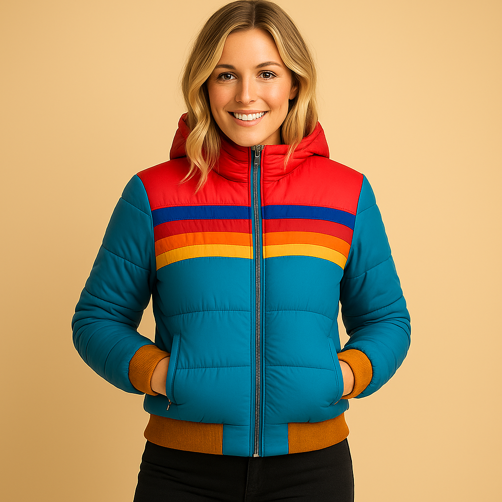 Warme wattierte Winterjacke mit Kapuze für Damen | Iris