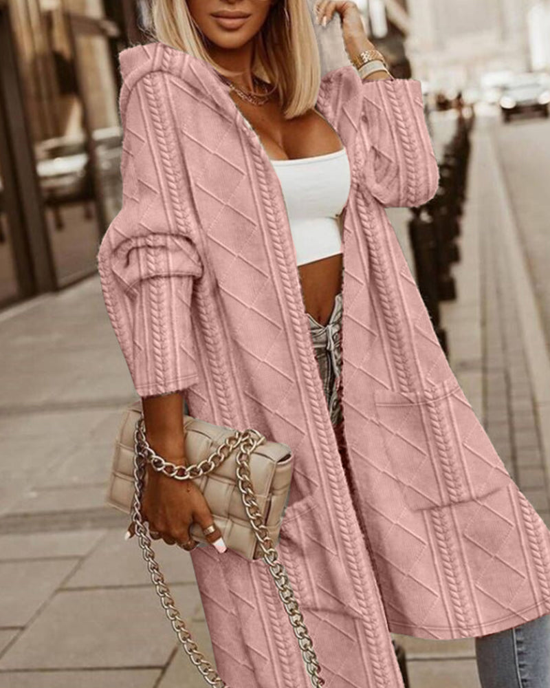 Monalisa – Lange Strickjacke mit Kapuze