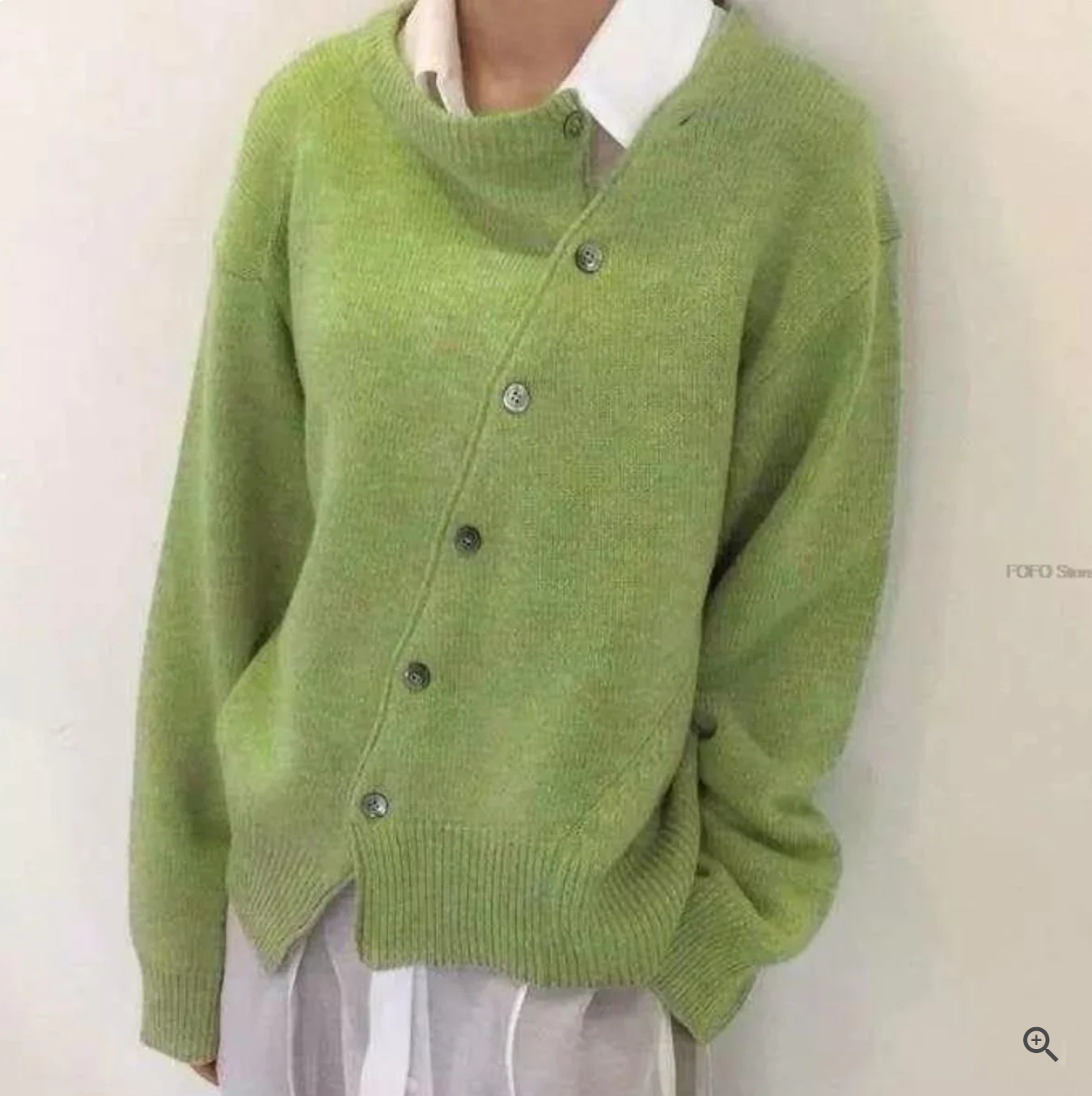 Angelana | Asymmetrischer Cardigan mit einzigartigen Knöpfen