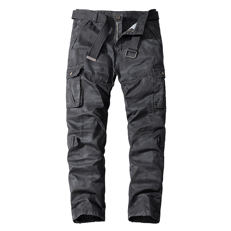 Camouflage Overalls Washed Cotton Straight Tube